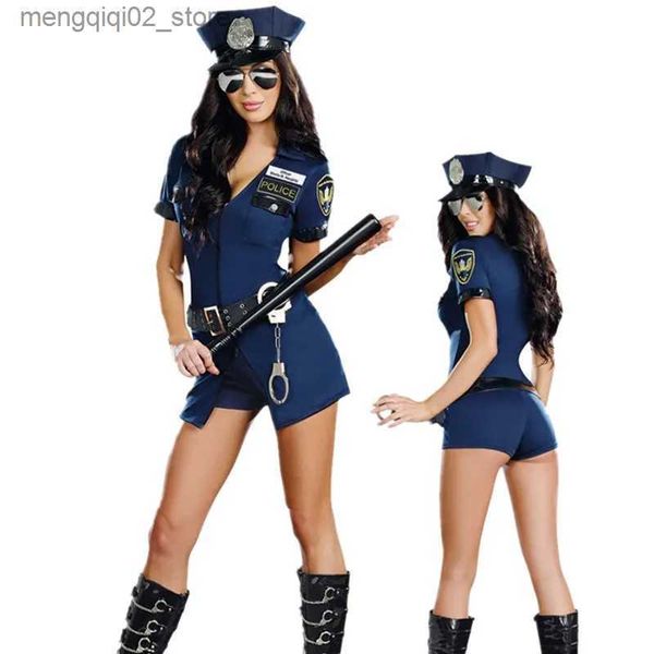 Tema Traje Cosplay Sexy Feminino Policial Policial Vem Conjuntos Fantasia Vestido Policial Uniforme Halloween Dress Up Outfit Festa Adulto Polícia Q231010