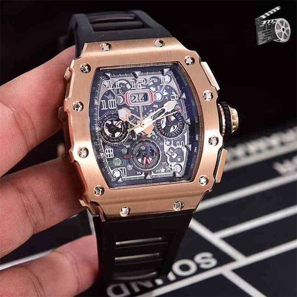 Роскошные швейцарские часы Richas Miers ZF Factory Tourbillon, автоматический механизм, роскошная механика, черный, красный, резиновый, мужские, из нержавеющей стали, сапфир, турбийон, календарь