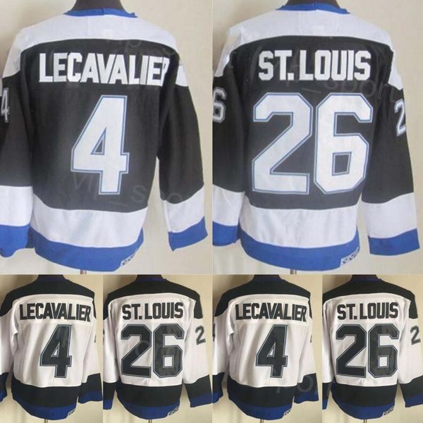 CCM 26 Martin Retro Hokey Forması Emekli 4 Vincent Lecavalier Vintage Classic Spor Hayranları İçin Klasik Nefes Alabilir Tüm Dikişli Takım Renk Siyah Beyaz Külkü Erkekleri İyi