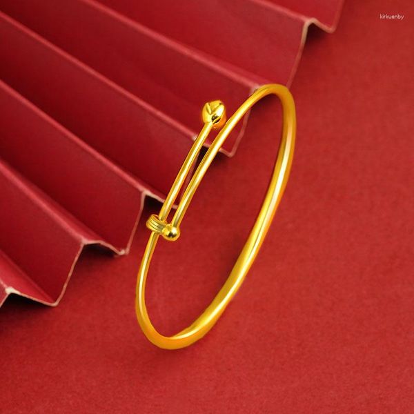 Bracciale rigido placcato in oro, braccialetto portafortuna, moda femminile, semplice regalo di compleanno, accessori per abiti da sera