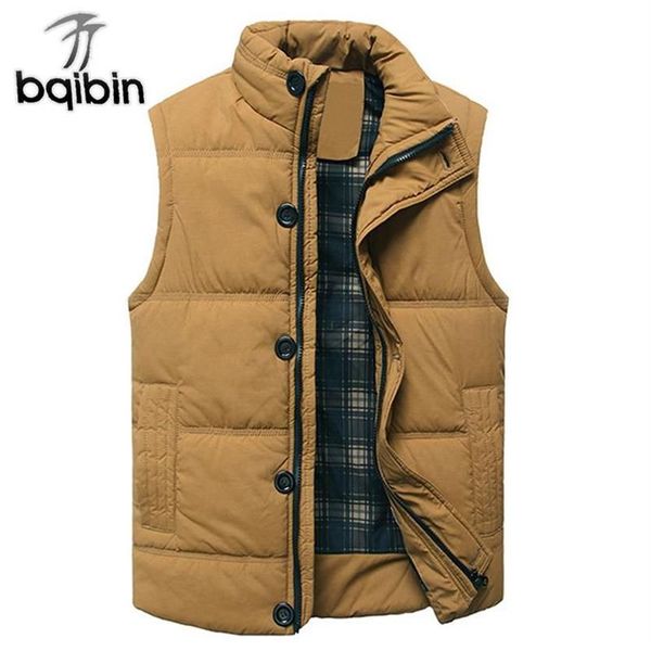 Gilet da uomo spesso caldo gilet invernale per uomo in cotone autunno maschio casual giacca senza maniche con bottoni solidi classico da viaggio da uomo Brand2426