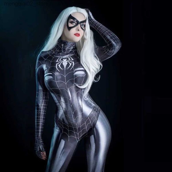 Costume a tema Cosplay Body Donna Come Zentai Suit Spider Halloween Carnival Party Tuta Q231010