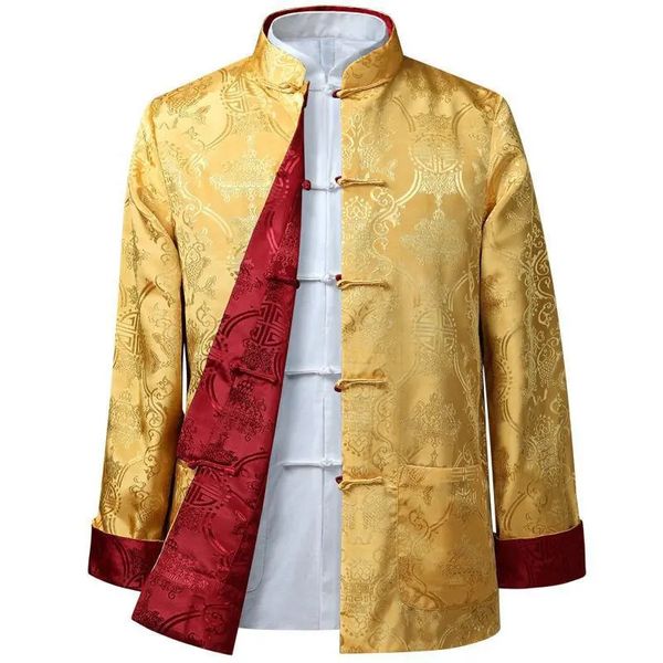 Camisas de vestido masculinas Homens Dragão Chinês Camisa Kung Fu Casacos China Ano Tang Terno Roupas Tradicionais para Jaquetas Hanfu 231009