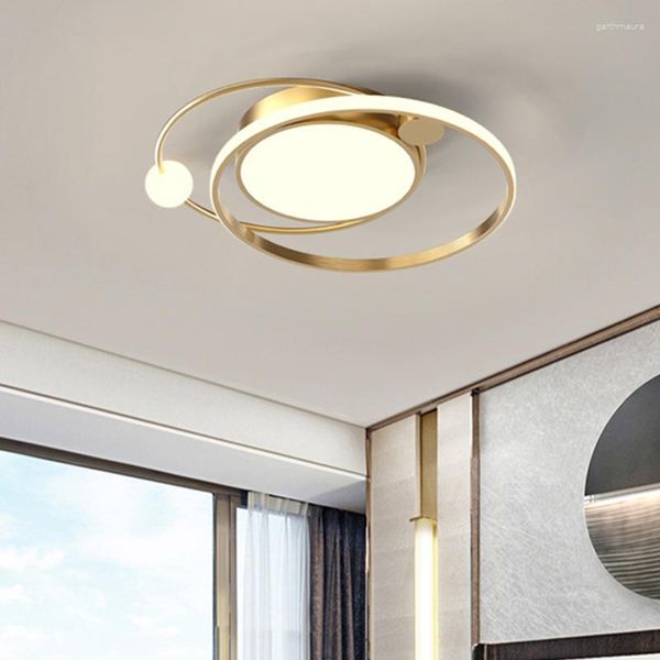 Luci a soffitto Lampade moderne Camera da letto a LED Design semplice Controllo Gold Lampara de Techo Furreli soggiorno