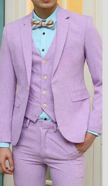 Ternos masculinos bonitos padrinhos notch lapela noivo smoking homem vestido de casamento jaqueta blazer formatura jantar (jaqueta calças gravata colete) a256