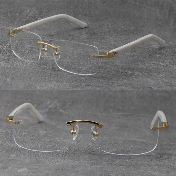 Rimless Optics 5952141 Brillen Presbyopie Brille Leserahmen Brillen Herren Damen Silber 18K Gold Metallrahmen Kurzsichtig E260Y