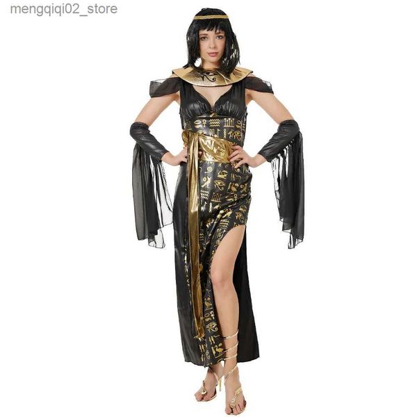 Tema Traje Feminino Plus Size Antigo Egípcio Cleópatra Venha Imperatriz Divina Deusa Rainha Vestido Halloween Páscoa Purim Fancy Dress Q231010