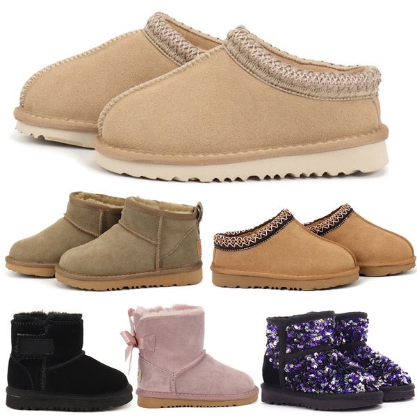 Botas de neve Ugglie Tasman australianas masculinas e femininas de lã espessada de cabelo longo inverno clássicas super mini botas de couro genuíno botas de pele quente no tornozelo