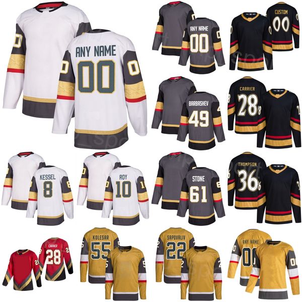 Hockey Reverse 55 Keegan Kolesar Trikot 49 Ivan Barbashev 61 Mark Stone 36 Logan Thompson 8 Phil Kessel 10 Nicolas Roy Michael Amadio William Carrier Kinder Mann Frau