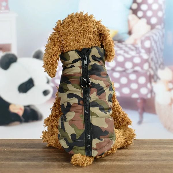 Abbigliamento per cani Abbigliamento mimetico per cani di piccola taglia Cappotto impermeabile Inverno caldo cucciolo Pet Cat Vest Giacca Chihuahua Pug Abbigliamento Abiti 231009