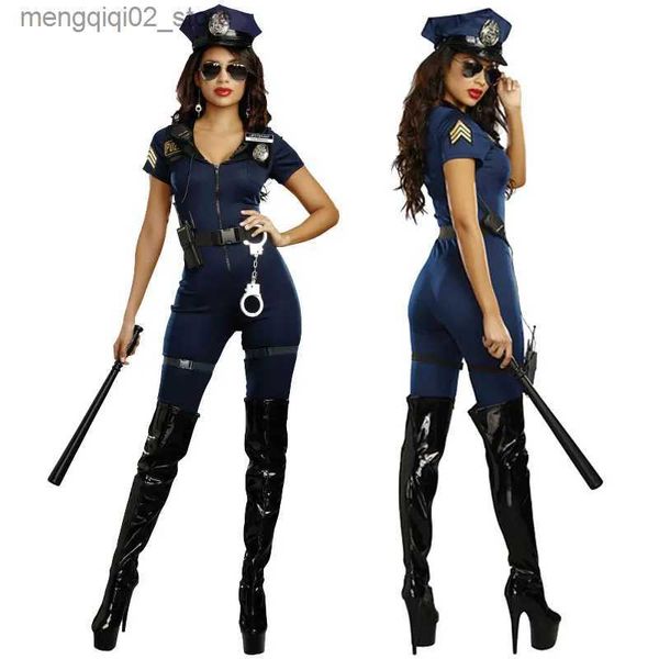 Thema Kostüm Sexy Cop Kommen Verkehrspolizist Uniform Outfit Polizistin Kommen Erwachsene Halloween Polizistinnen Cosplay Fancy Party Kleid Q231010