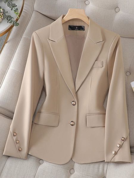 Damen Anzüge Blazer Langarm Business Arbeitskleidung Frauen Blazer Damen Schwarz Khaki Rot Solide Weibliche Schlanke Formale Jacke Für Herbst Winter 231009