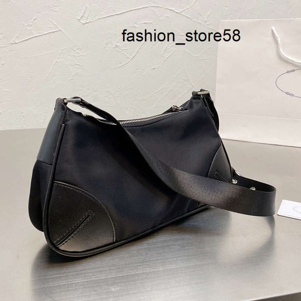 Milano Brand 5A Luxury black crossbody evening bag - Black Nylon Underarm, Waterproof Material, Patchwork Design, Crossbody Handbag for Women - Ideal for Shopping and Everyday Use