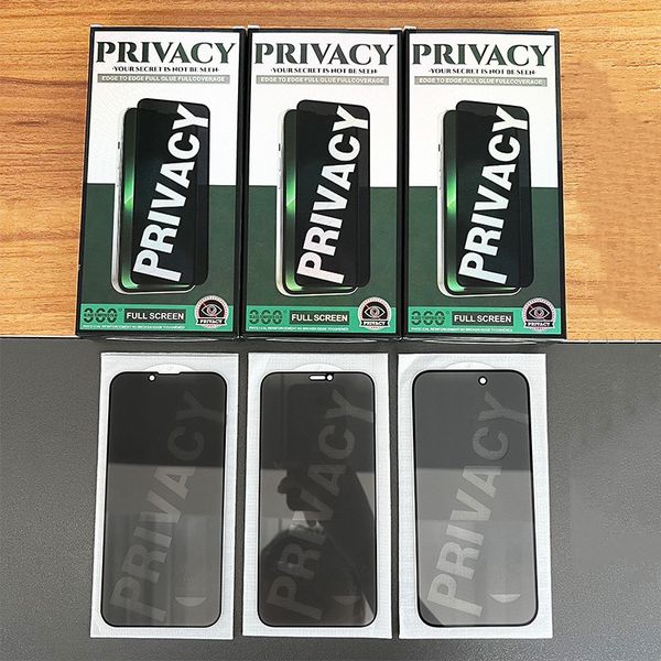 Anti-Spy Privacy Displayschutzfolie aus gehärtetem Glas für Moto Xiaomi Huawei Samsung iPhone 11 12 Plus 13 14 15 Pro Max X XR 7 8 Plus Private Folie mit Paket