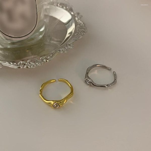 Küme halkaları küçük ayarlanabilir parmak yüzüğü kadın altın ve gümüş renkli yuvarlak açılış mini başparmak kadınlar için erkekler gril cazibe mücevherleri mücevher