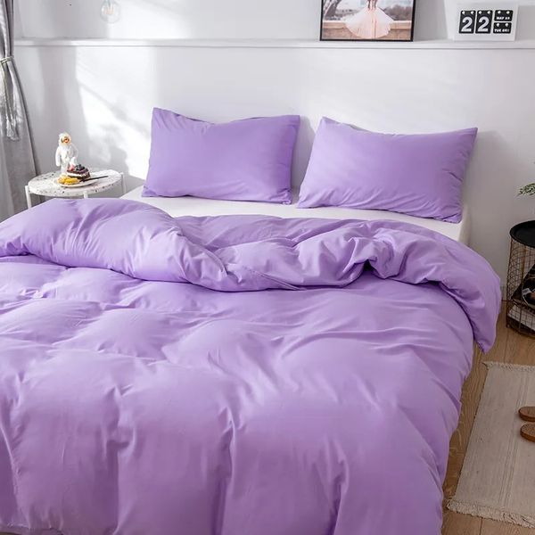 Комплекты постельного белья Светло-фиолетовый комплект постельного белья с двуспальной кроватью для девочек Queen Queen Size 200x200 Чехлы King Size Of 150 231009