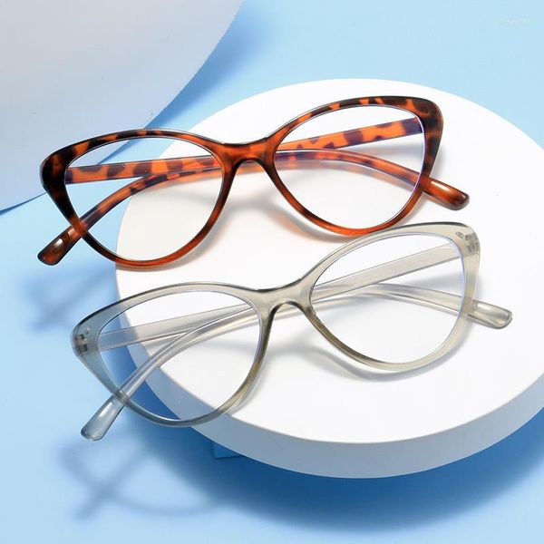Óculos de sol quadros na moda gato olho óculos quadro anti luz azul para mulheres homens bloqueio óptico miopia