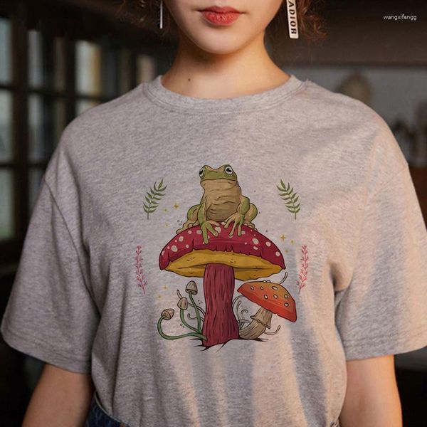 Erkek Tişörtleri Mantar Koyu Akademisi Kurbağa Gömleği Günlük Harajuku Tshirt Erkekler Kadın Mangal Yaz Tees Üstleri Kawaii Karikatür Y2K