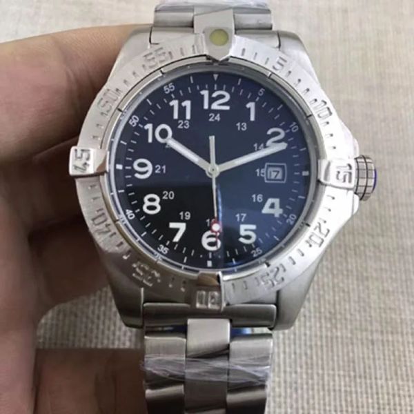 U1 Top AAA Relógios de luxo Bretiling Relógios Homens Número Marcador 1884 Relógio Azul Seawolf Automático Mecânico Aço Inoxidável Super Avenger Mens Relógios de Pulso Montre