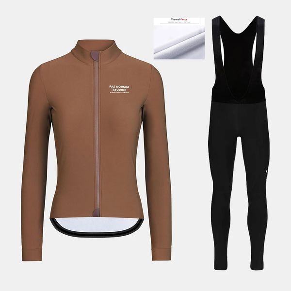 Maglia da ciclismo Set PNS Winter Womens Fleece Team Suit Mountain Bike Ropa Ciclismo Pantaloni da corsa a maniche lunghe Abbigliamento 231009