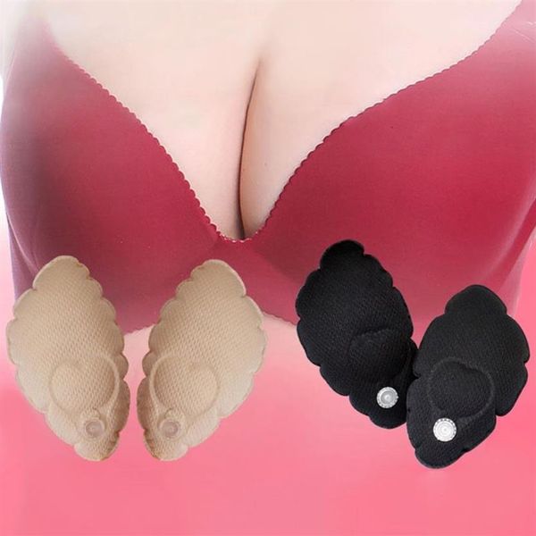 Acessórios íntimos 1 par feminino sutiã mágico inserções de algodão confortável peito realçadores de peito inflável push up pads para biquíni 228n