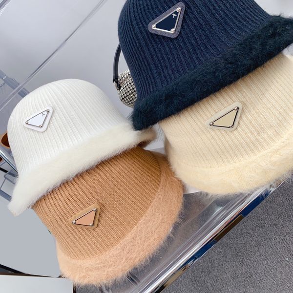 Inverno malha designer beanie luxo chapéus de beisebol ao ar livre mulher carta triângulo gorro de lã homem cabeça quente cashmere crânio bonés casual equipado chapéus presente