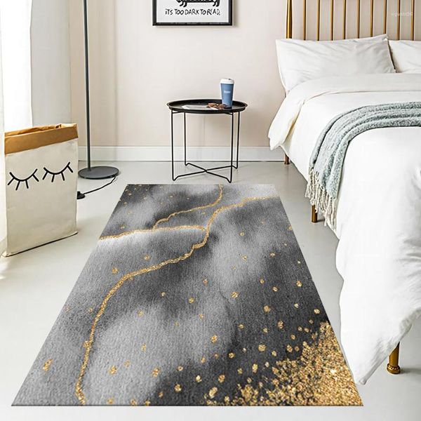 Teppiche Grau Gold Abstrakte Kunst 3D Moderne Wohnzimmer Dekoration Teppich Schlafzimmer Nachttisch Bodenmatte Sofa Couchtisch DT26