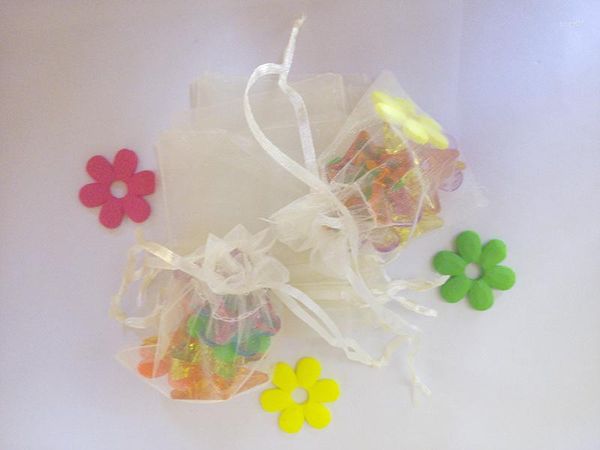 Sacchetti regalo per gioielli 11/16 cm 1000 pezzi Sacchetti regalo multicolori per gioielli/matrimonio/natale/compleanno Borsa in filato con manici Imballaggio regali Organza