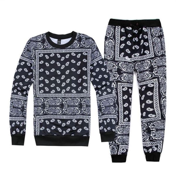 Hip Hop Damen Herren Joggerhose Sweatshirt Paisley Grafik Bandana Trainingsanzug Jogginghose Kapuzenpullover Cashew Blumen Streetwear S-XXL232T