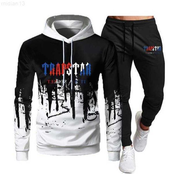 Erkek Ceketler Trailtsuit Trapstar Marka Baskılı Spor Giyim Tişörtleri 16 Renk Sıcak İki Parça Set Gevşek Hoodie Sweatshirt Pantolon Jogging 2206154SRB