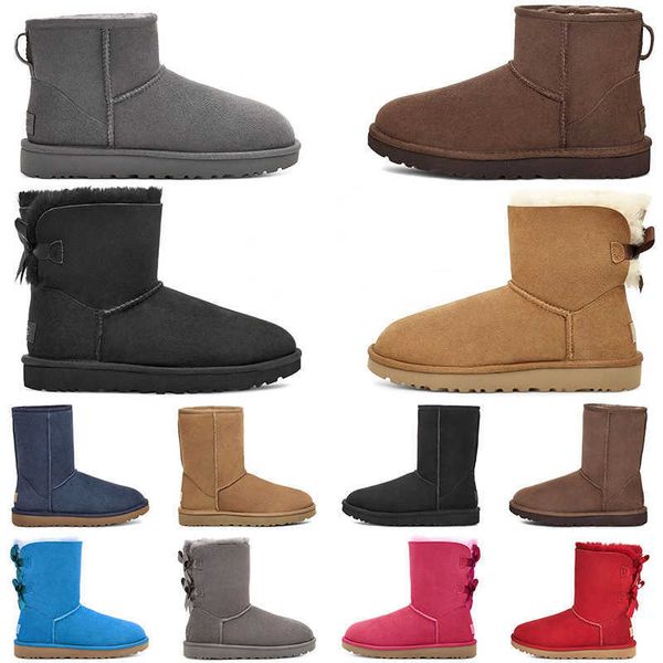 Botas de neve designer moda uggs botas de pele mulheres slides austrália bordado senhora plataforma praia salto alto sapatos casuais tamanho 35-45 com caixa