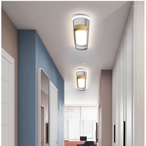 Потолочные светильники, скандинавский коридорный светильник для прихожей, гардеробной, освещение AC 220 В, дистанционное управление, фон для гостиной, настенный светильник