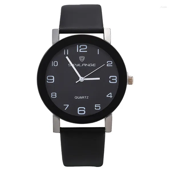 Armbanduhren Damen Schwarze Uhr Lederband Edelstahl Analog Quarz Armbanduhr Dame Weiblich Lässig Einfache Kleiduhren