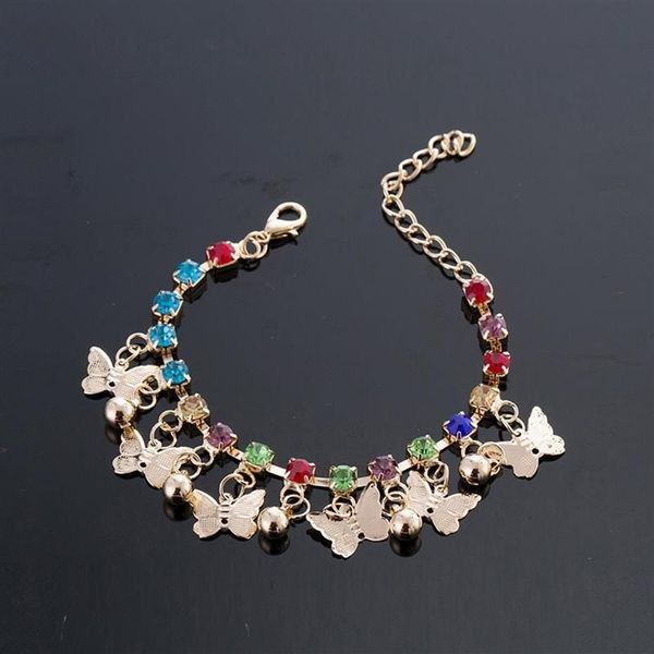 Kleeder Nette Kinder Schöne Schmetterling Charm Armband Für Mädchen Kinder Hand Kette Bunte Freund Frauen Strand Bracele228J