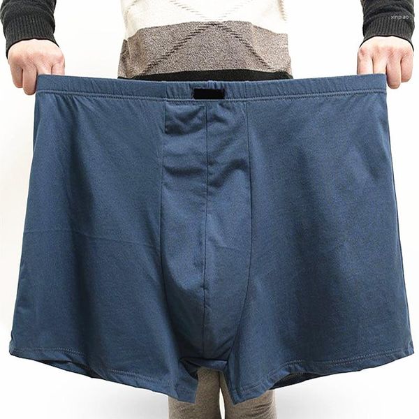 Cuecas 1 pçs / lote grande tamanho calcinha masculina alta ascensão solta homens roupa interior boxer shorts 100 algodão boxers homem pacote para