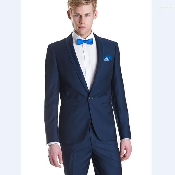 Herrenanzüge Hochzeit Smoking Jacke Herren 2023 Bräutigam One Button Abendessen Smoking Blau Formelle Kleidung Herrenanzug