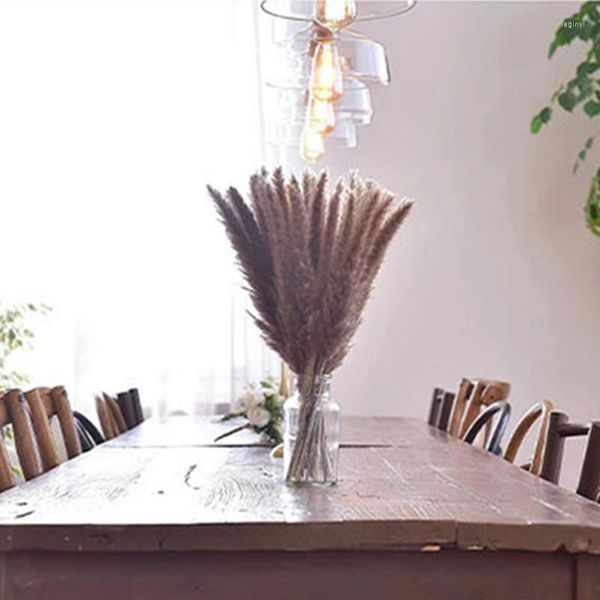 Flores decorativas cor primária branco seco pequeno pampas grama 15 pçs/lote buquê natural preservado reed vendas diretas da fábrica para decoração