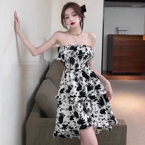 Abiti da festa 2023 Mini abito estivo con spalle scoperte per donna ragazza moda coreana abiti corti da spiaggia abbigliamento sexy