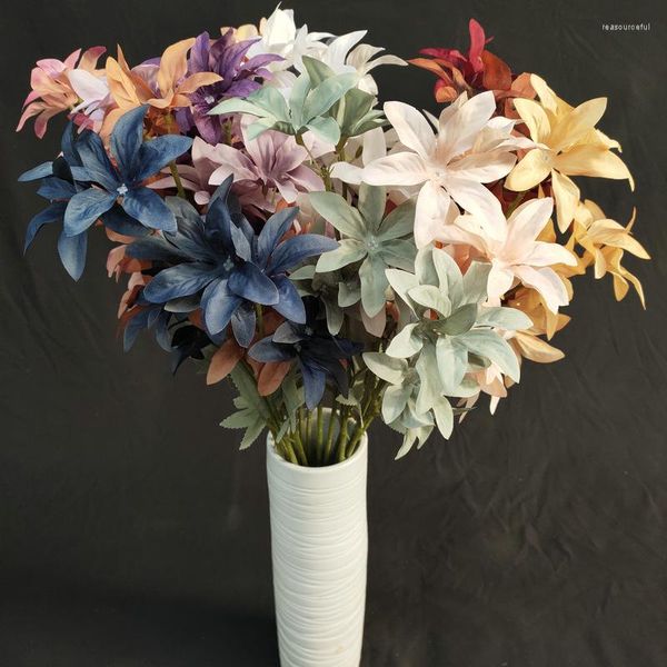 Dekorative Blumen 67 cm langzweigige Tiger-Orchidee, künstliche Blume, Zuhause, El-Dekoration, gefälschte Hochzeits-Po-Requisiten