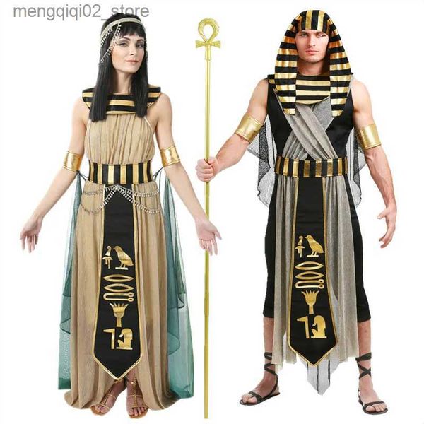 Tema Costume Cosplay Faraone Cleopatra Coppie Egitto Regina egiziana Vieni Mito Dea Gioco di ruolo Carnevale di Halloween Fancy Dress Party Adulto Q231010