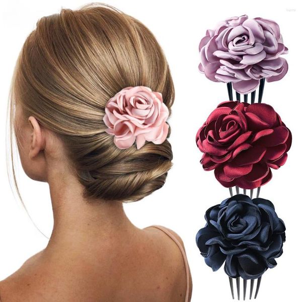 Festa Favor Nupcial Flor Pentes de Cabelo Casamento Floral Retro Grampos de Cabelo Para Mulheres Barrette Clips Acessórios Headwear