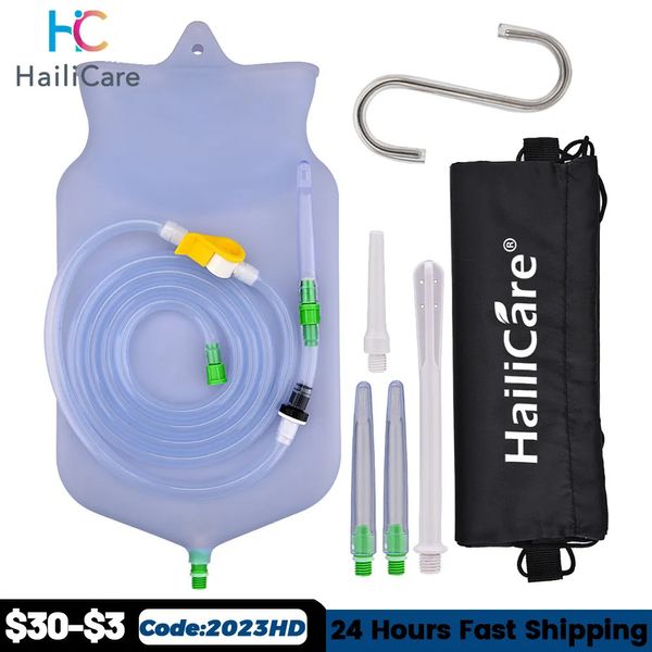 Higiene feminina 2L Dobrável Enema Bag Kit Silicone Anal Vagin Douche Colon Irrigação Bico de Limpeza Higiene Feminina Lavagem Cuidados de Saúde 231009