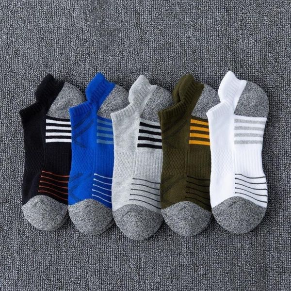 Chaussettes en éponge de couleur Pure pour femmes, 5 paires, épaisses, professionnelles, course à pied, athlétique, Anti-friction, sport absorbant la sueur