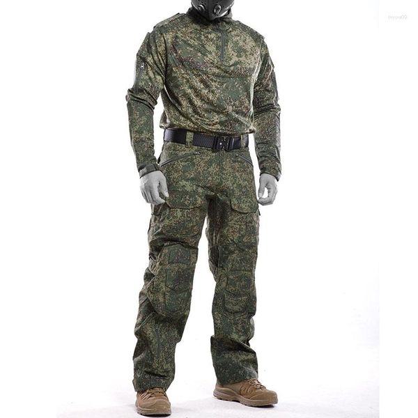 Tute da uomo Set tattici mimetici Multitasche Tuta da combattimento militare resistente all'usura Top traspiranti per esterni Pantaloni impermeabili Uomo