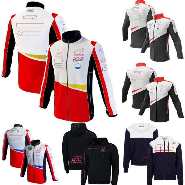 Moto equipe 2023 completo zip up jaqueta com capuz motocicleta piloto à prova de vento jaqueta softshell corrida casual quente jaqueta corta-vento masculina