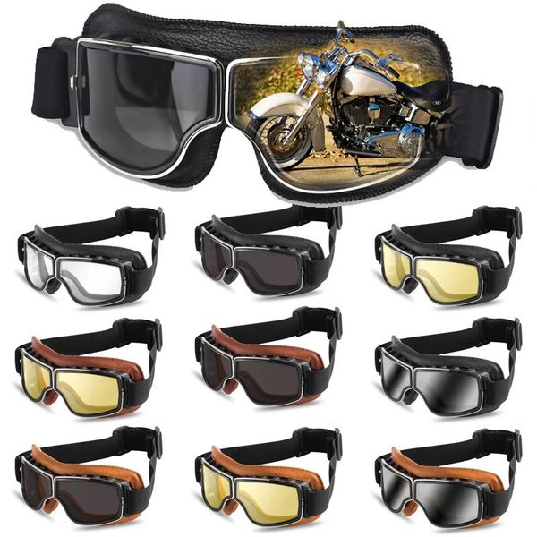 Outdoor-Brillen, Motorradbrillen, Vintage-Schutzbrillen, Lederbrillen, faltbar, Ski-Doppelschichten, Antibeschlag, 231009