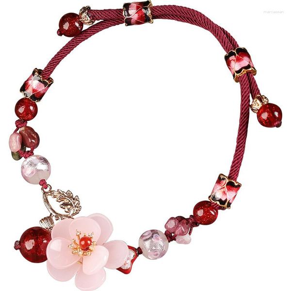 Cavigliere Piedini di fiori rosa antico Catena Cloisonne Tormalina Accessori 2023