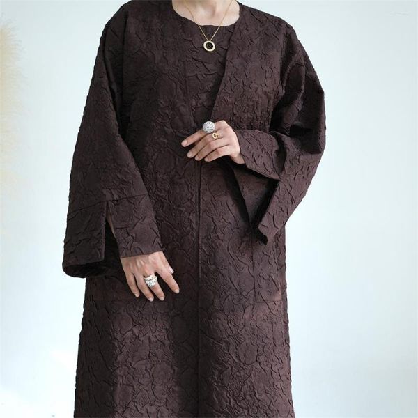 Abbigliamento etnico Dubai Turchia Kimono Cardigan Donna Maxi abito musulmano Islamico aperto Abaya Arabo Robe Eid Ramadan Kaftan Jalabiya Caftan