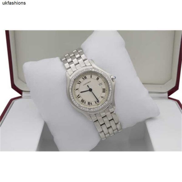 Orologio Ct di lusso Orologi da uomo/donna Ct Cougar 33 mm Lunetta con diamanti personalizzata Acciaio inossidabile Quadrante bianco Quarzo HBFB