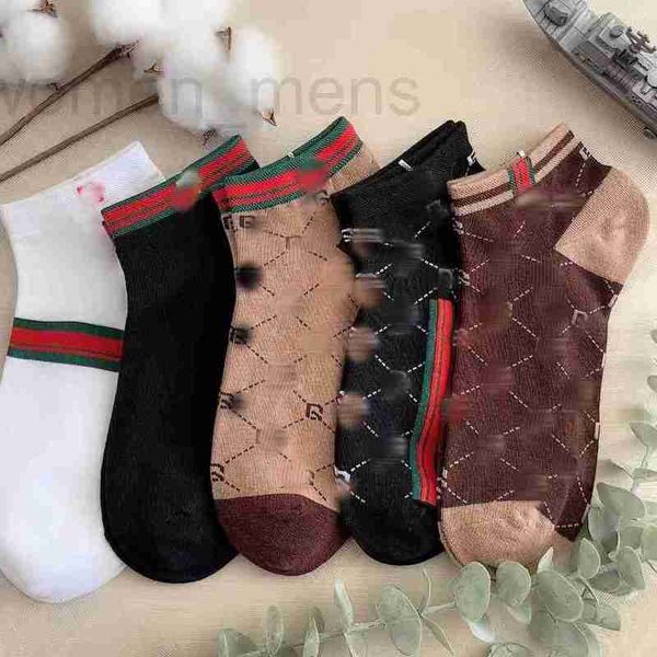 Meias masculinas Designer Designer Mens Womens Sock Quatro Marcas de Luxurys Esportes Inverno Net Letra Malha Meia Algodão RGYB